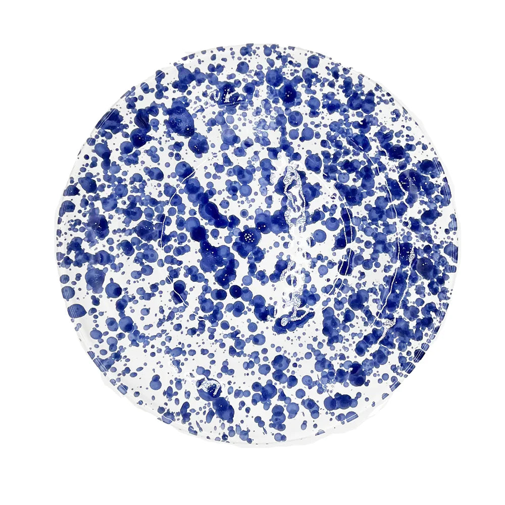 Cobalt and White Speckled Soup Bowl