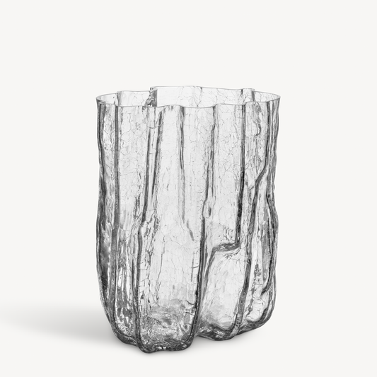 Crackle Vase Clear Tall