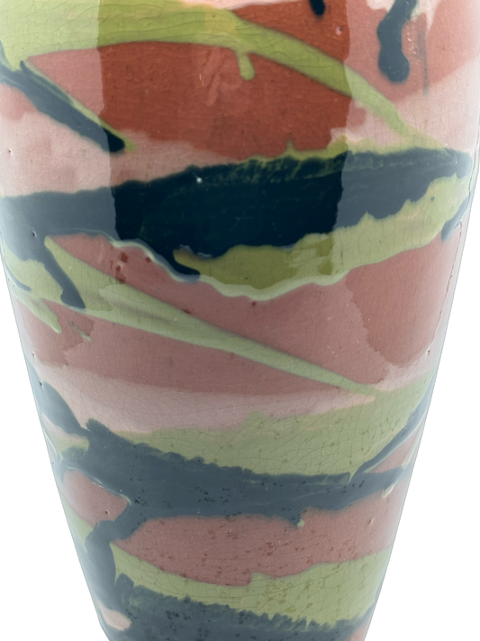 Early 20th C. Vintage Peters and Reed Marble Glazed Vase